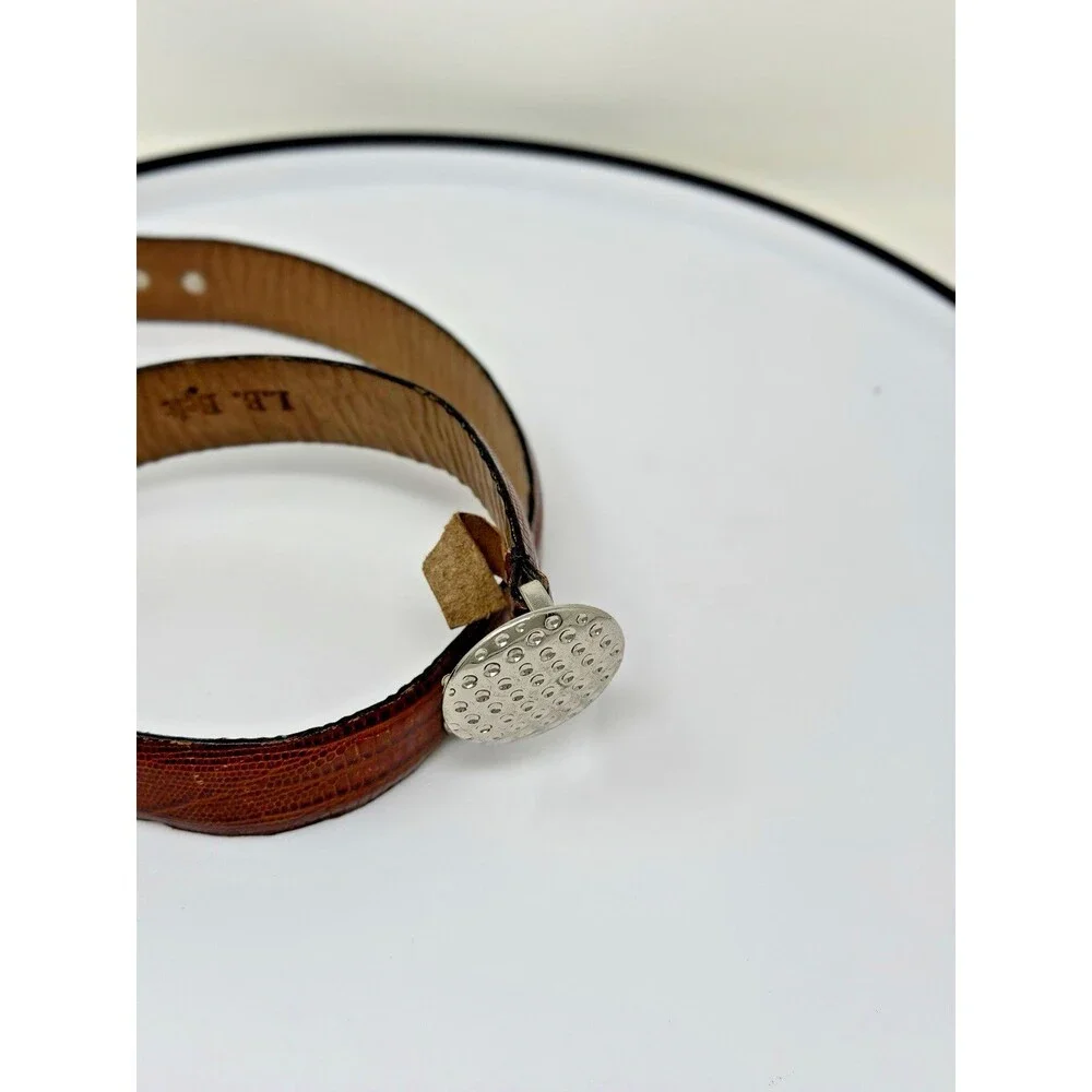 Vintage  rustic brown‎ leather belt tarnished silver color   buckle size30